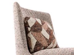 Detail of the curved high backrest that accommodates the lumbar cushion