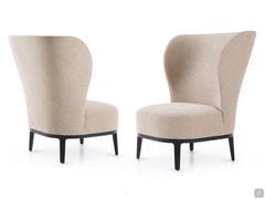 Spring armless bergère armchair with high back in outlet 