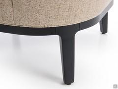 Detail of the base and feet in solid beech wood stained Carbone