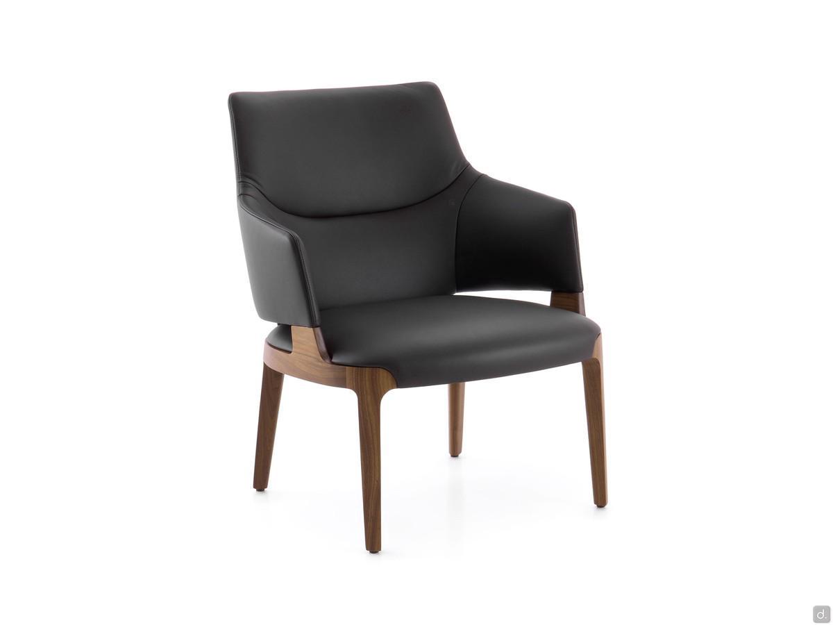 Velis outlet armchair with high back and solid wood frame