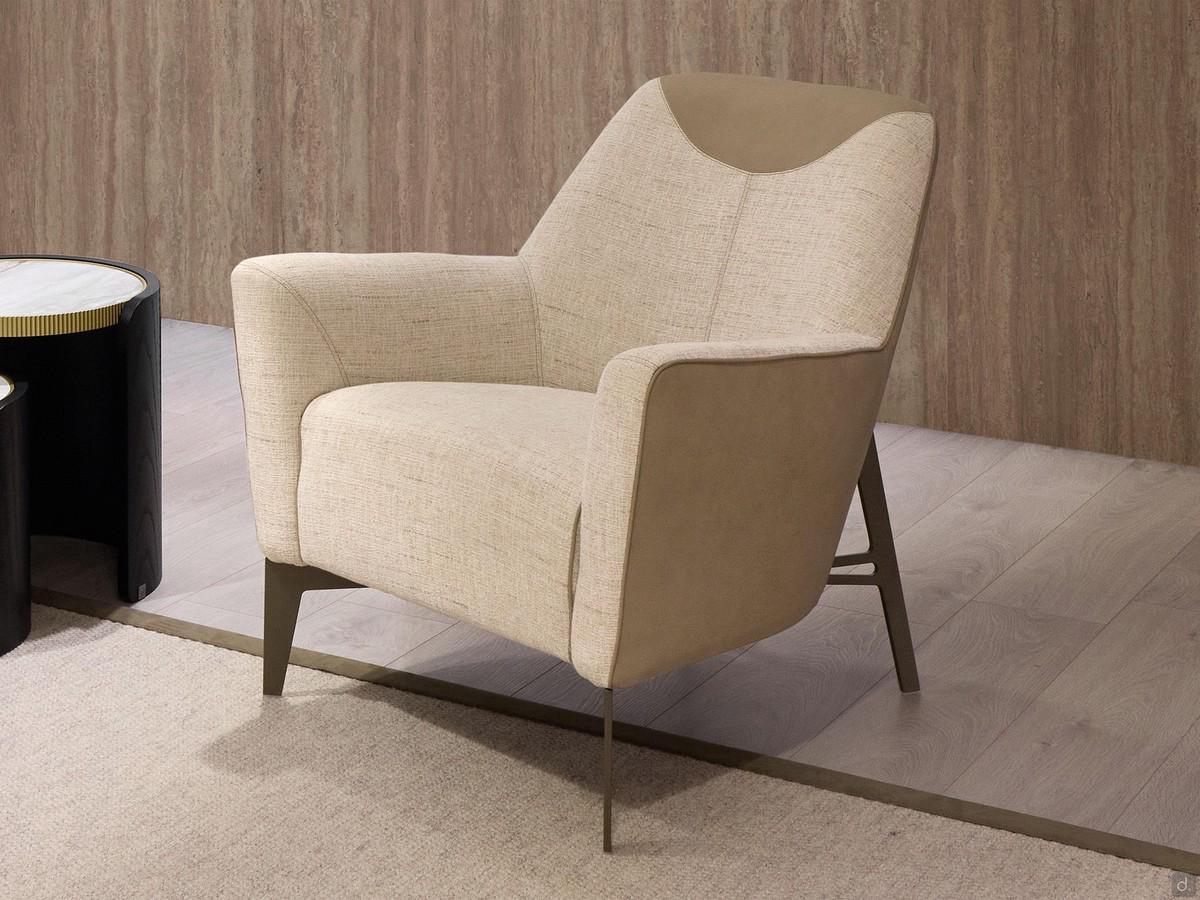 Lynn outlet elegant lounge armchair with metal frame
