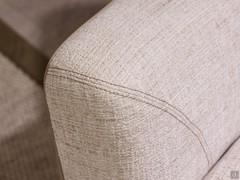 Detail of the armrest stitching on the Lynn outlet armchair