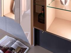 Wall unit detail with push-pull door.
