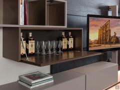 The flap door of the wall unit has a 14 mm recess on the inside, which makes the front thinner when closed, only 6 mm.