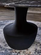 Detail of sculptural base in anthracite resin quartz