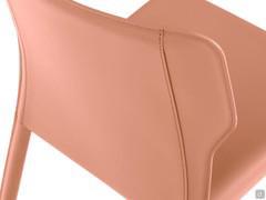 Detail of the back of the backrest and stitching to match the real leather upholstery