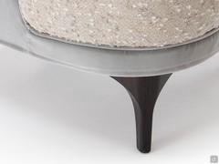 Detail of high foot in wenge-stained wood