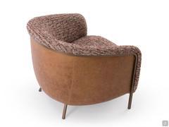 Back view of the Bailey outlet armchair with metal profile outline