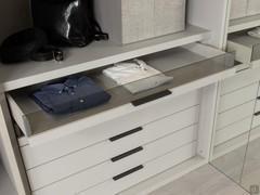 Detail of the drawer unit inside the changing room element 
