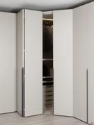 Opening the folding doors of the changing room element 