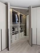 View of the changing room corner with open doors