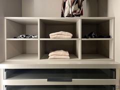 Shirt racks against the drawer in the central compartment