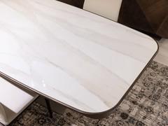 Detail of the polished Keramic stone top finish KM06 Calacatta Gold