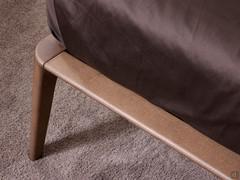 Detail of the solid Ash bed frame stained Mink