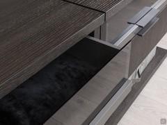 Detail of drawer with glass front 