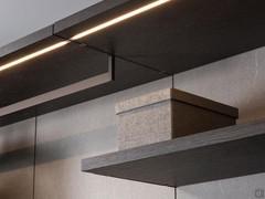 Harmonious combination of finishes for the Bliss Player outlet walk-in wardrobe