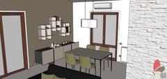  3D Living room/living room design - dining area view