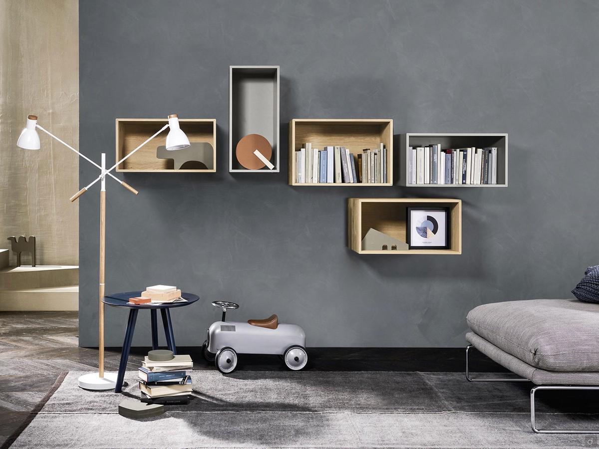 Fly floating open shelving unit