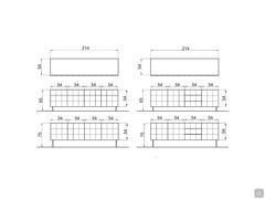 Rubik sideboard with tufted effect - measurements diagram