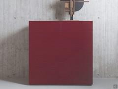 Fado cupboard with 3D linear pattern on red doors