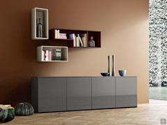 Modern living room sideboard Fly with four doors in glossy lacquer