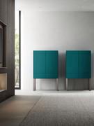 Oyster modern bar cabinet with 10:10 matt lacquered petrol fronts