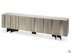 Two-tone sideboard Amsterdam by Cattelan in ceramic / titanium variant