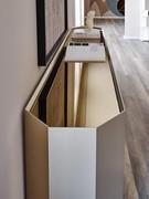 Chelsea matt lacquered M11 titanium sideboard with bronze effect mirrored top