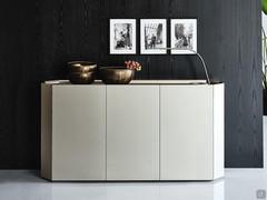 Chelsea sideboard by Cattelan in the high version with 3 hinged doors, with titanium lacquered structure
