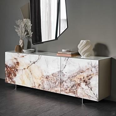 Focus by Cattelan modern glass decorated sideboard