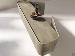 Keyra modern sideboard with 2 doors in brushed platinum lacquered wood
