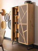 Cordoba showcase in Kuba Oak, with textured Trama effect door and LED strip milled into the left side
