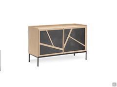 Design sideboard with Cordoba wooden doors, in two-door version