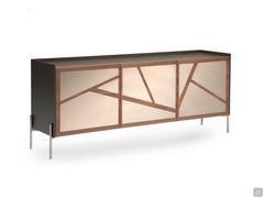 Design sideboard with Cordoba wooden doors, in the three-door version