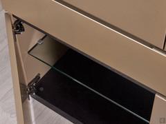 Raiki sideboard hinged compartment with central glass shelf