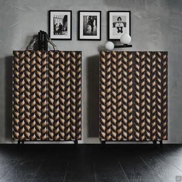 High sideboard with carved doors Spiga by Cattelan