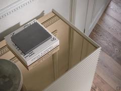 Detail of the Harmony sideboard top, customised with mirrored glass in bronze finish