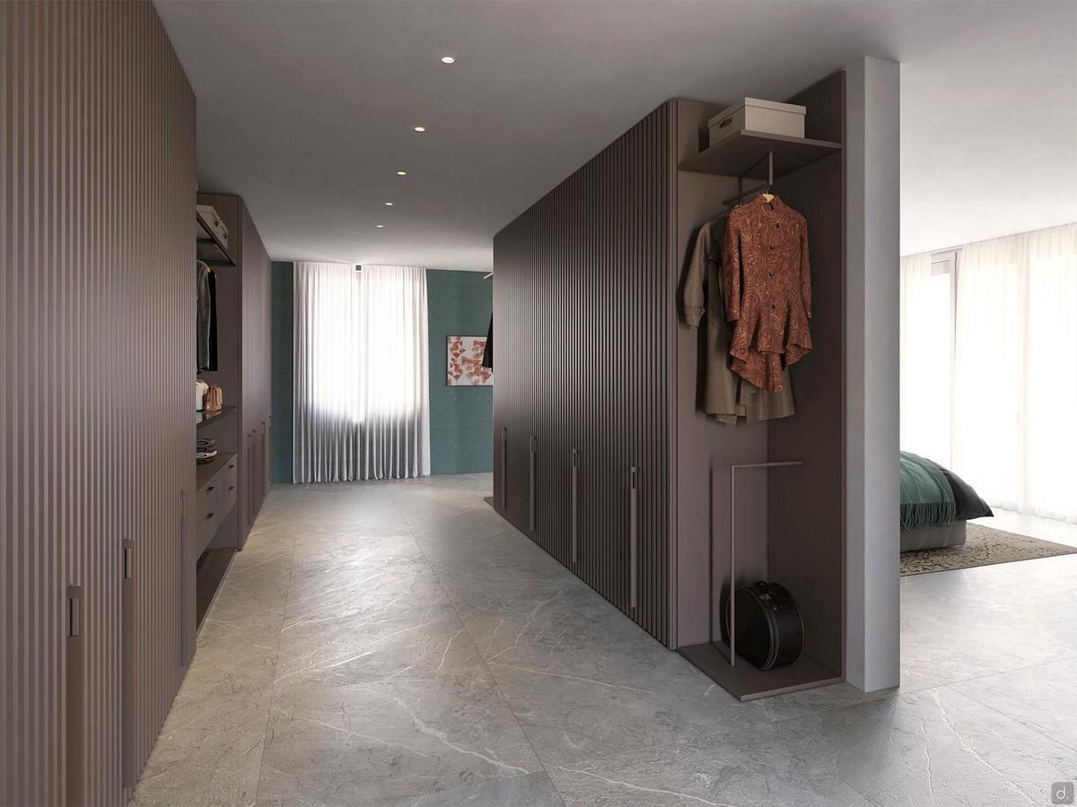 End hanger for Lounge wardrobe in matte laquer mud