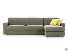 Detail of the 3-seater model with chaise longue and Standard squared arms