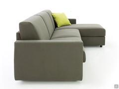 Detail of the 3-seater model with chaise longue and Standard squared arms