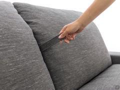 Detail of the outer handle to ease the opening of the sofa bed