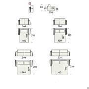 Icon double sofa bed with tall seat - Models and Measurements