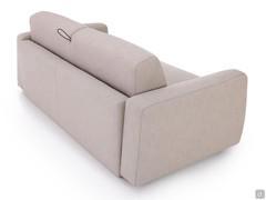 Rear view of the sofa bed Icon, upholstered to match the rest of the structure for easy positioning in the middle of the room