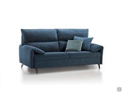 Sofa bed Brera with cushioned armrests folded inwards and traditional seats with cushions