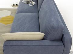 Detail of the armrest and the back with rounded outline