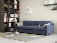 Julian narrow space-saving sofa bed with horizontal sleeping surface which allows to use it also with little depth available