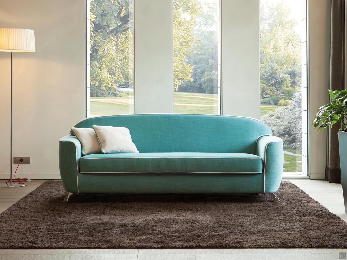 Charles 50s-style sofa bed with fold-down backrest
