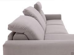 Detail of the reclining back cushions with practical manual mechanism that allows the position to be adjusted for ergonomic back and head support