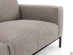 Detail of the large, soft feather cushions of the Richmond sofa, supported by the differentiated density foam insert and elastic bel springs
