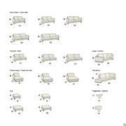 3 seater Oakland sofa with completely removable cover - modules schemes